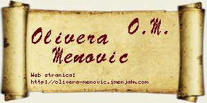 Olivera Menović vizit kartica
